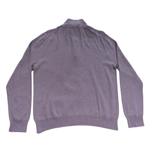 Brooks Brothers Supima® Cotton Half-Zip Sweater — Lilac — Size Medium - Picture 4 of 12